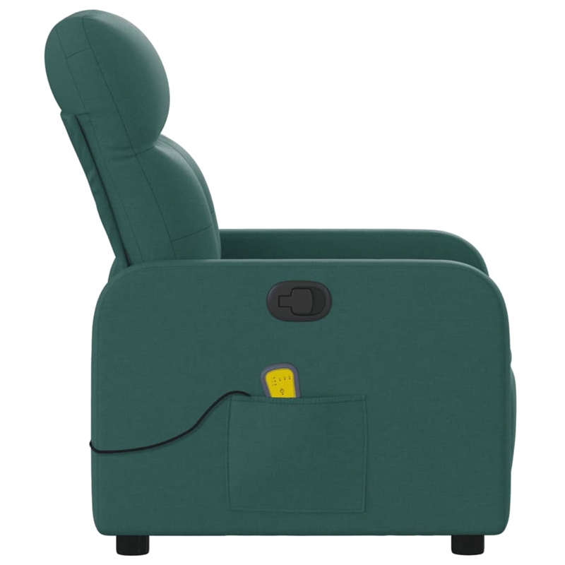 vidaXL Massage Recliner Chair in Dark Green