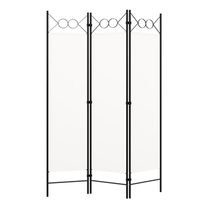 vidaXL 47.2&quotx70.9&quot 3-Panel Room Divider in White