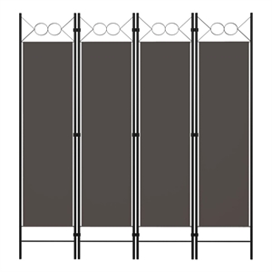 vidaXL 63&quotx70.9&quot 4-Panel Room Divider in Anthracite