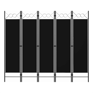 vidaXL 78.7&quotx70.9&quot 5-Panel Room Divider in Black