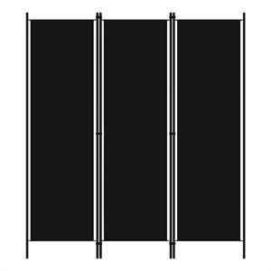 vidaXL 59.1&quotx70.9&quot 3-Panel Room Divider in Black