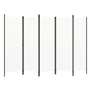 vidaXL 98.4&quotx70.9&quot 5-Panel Room Divider in White