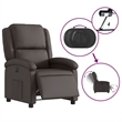 vidaXL Leather Electric Recliner Chair in Dark Brown