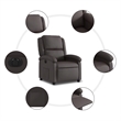 vidaXL Leather Electric Recliner Chair in Dark Brown