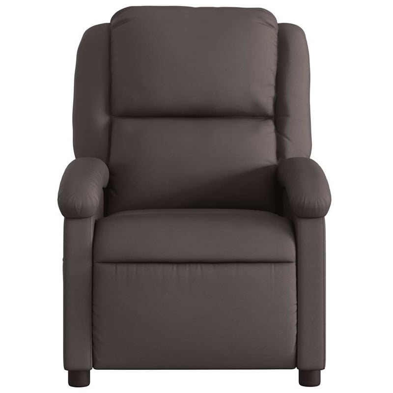 vidaXL Leather Electric Recliner Chair in Dark Brown