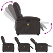 vidaXL Electric Stand Up Massage Recliner Chair in Dark Brown