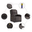 vidaXL Electric Stand Up Massage Recliner Chair in Dark Brown