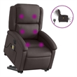 vidaXL Electric Stand Up Massage Recliner Chair in Dark Brown