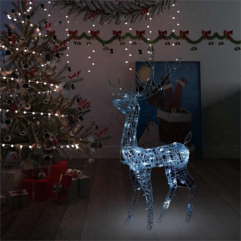 vidaXL Acrylic Reindeer Christmas Decoration in White