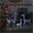 vidaXL Large Acrylic Reindeer Family in Cool White