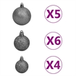 vidaXL Plastic Christmas Ball Set Shiny Various sizes in White (Set of 61)