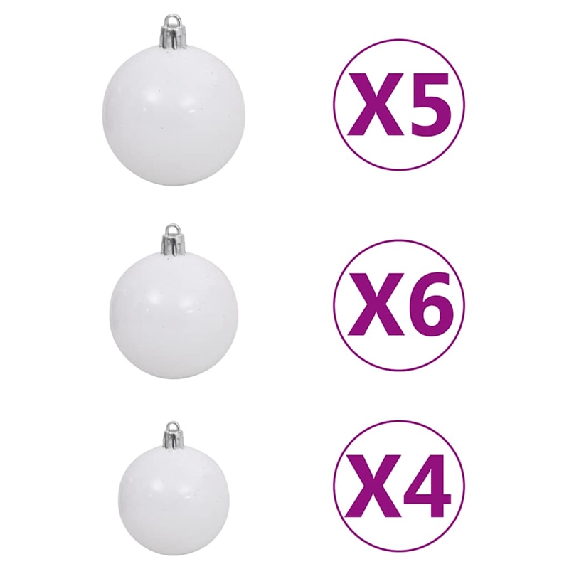 vidaXL Plastic Christmas Ball Set Shiny Various sizes in White (Set of 61)