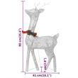 vidaXL Large Christmas Reindeer Family in Silver (Set of 3)