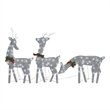vidaXL Large Christmas Reindeer Family in Silver (Set of 3)