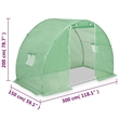 vidaXL Galvanized Steel 48.4 Sqft Greenhouse in Green