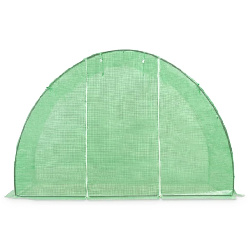 vidaXL Galvanized Steel 48.4 Sqft Greenhouse in Green