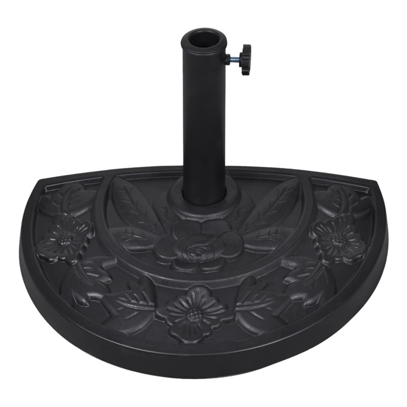 vidaXL Heavy-Duty Resin and Steel Parasol Base in Black