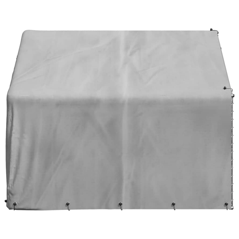 vidaXL Galvanized Steel Large Outdoor Dog Kennel in Silver