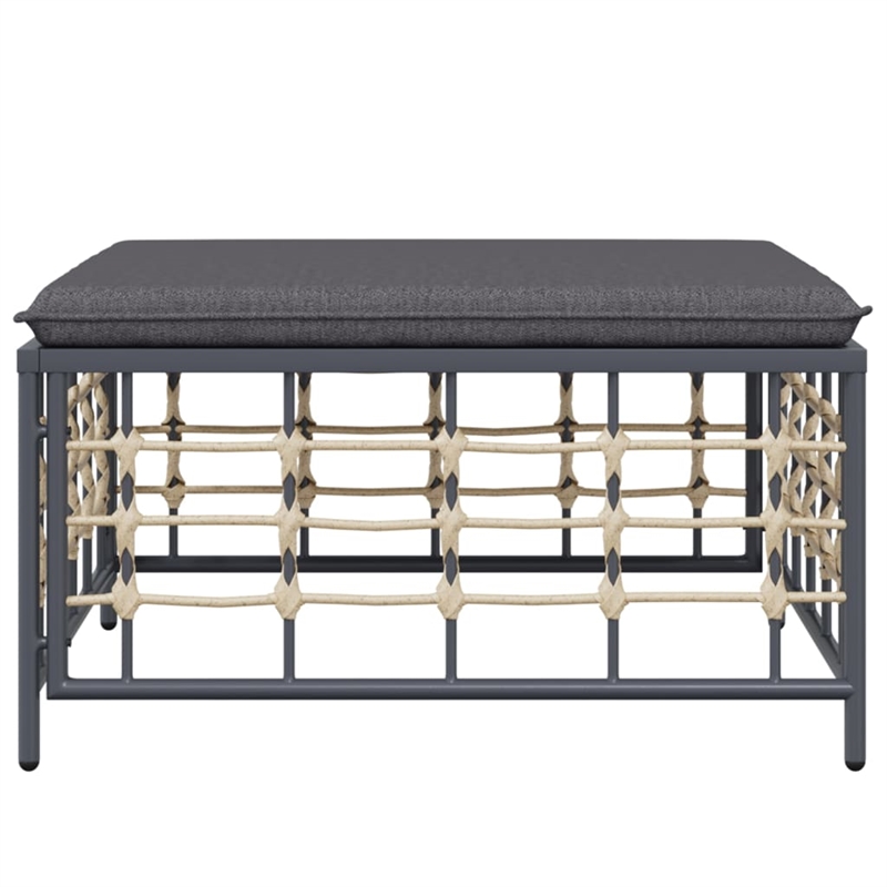 vidaXL Garden Footstool in Anthracite/Gray
