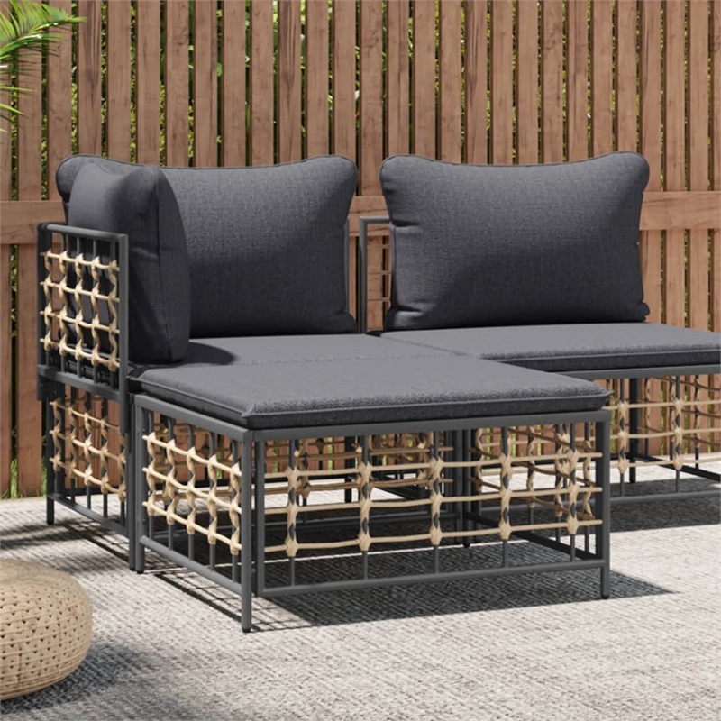 vidaXL Garden Footstool in Anthracite/Gray