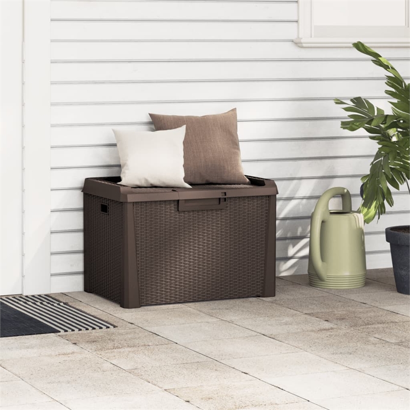 vidaXL Polypropylene Garden Storage Box in Brown