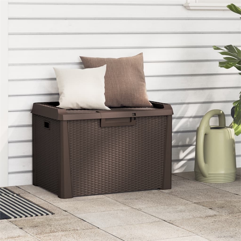 vidaXL Polypropylene Garden Storage Box in Brown