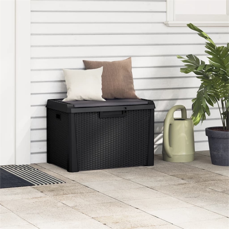 vidaXL Polypropylene Garden Storage Box in Anthracite