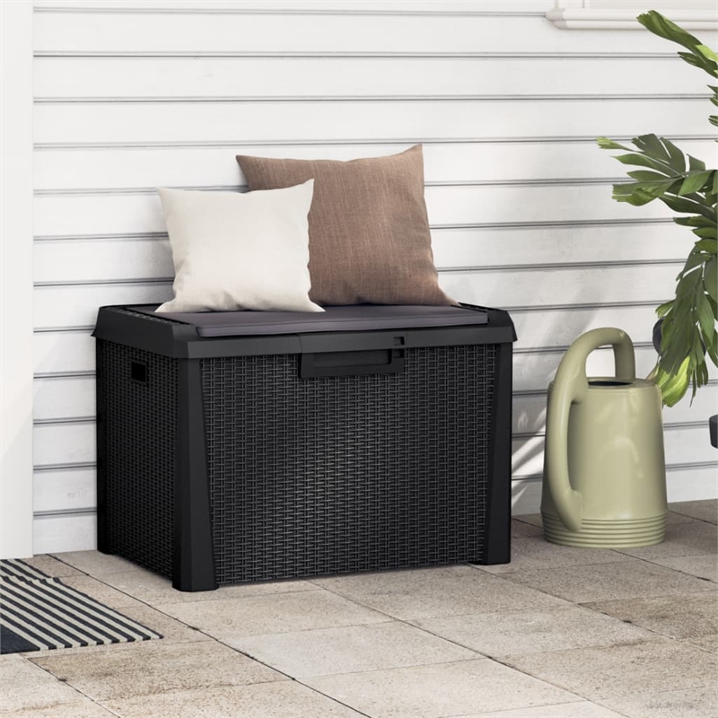 vidaXL Polypropylene Garden Storage Box in Anthracite