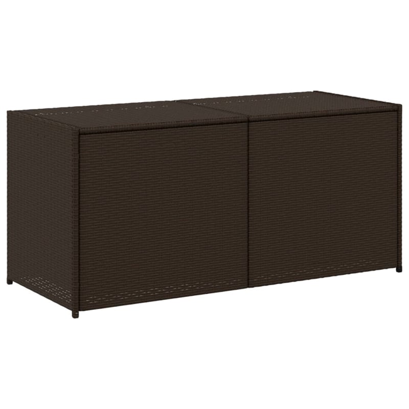 vidaXL PE Rattan Garden Storage Box in Brown