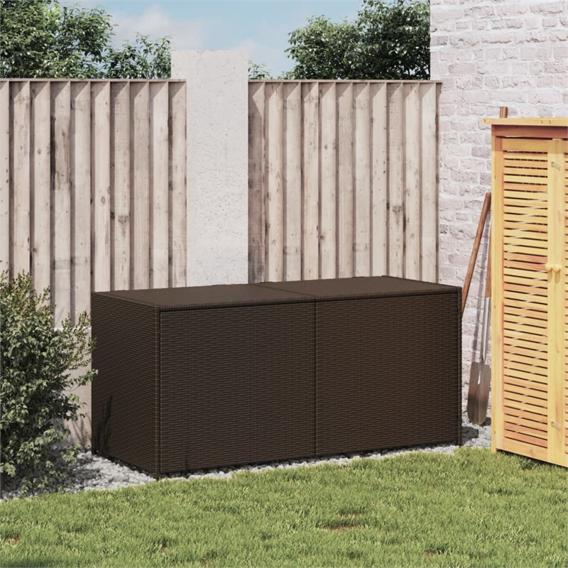 vidaXL PE Rattan Garden Storage Box in Brown