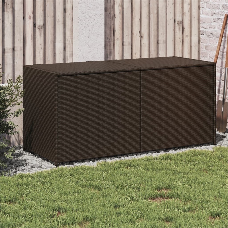 vidaXL PE Rattan Garden Storage Box in Brown