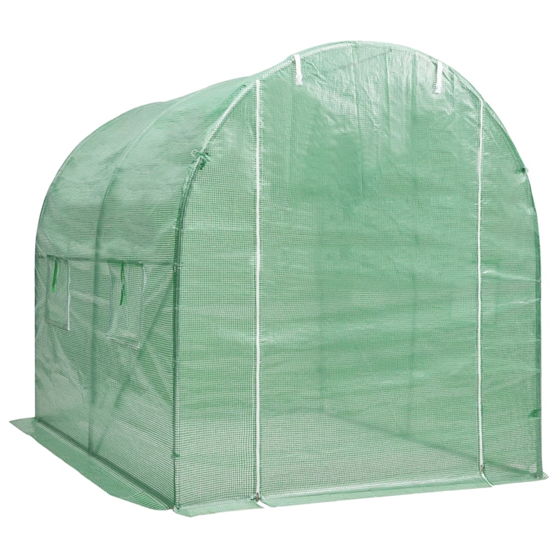 vidaXL Galvanized Steel Medium Greenhouse in Green