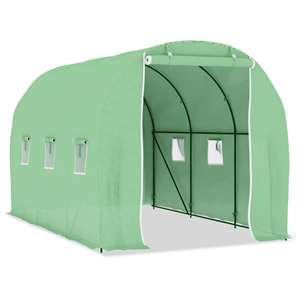 vidaXL Galvanized Steel Greenhouse in Green Polyethylene