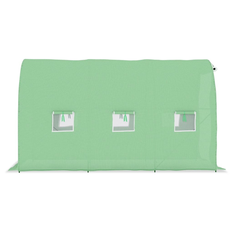 vidaXL Galvanized Steel Greenhouse in Green Polyethylene