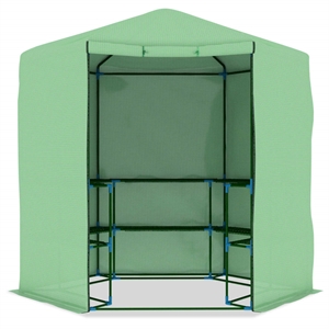 vidaXL Powder-Coated Steel 89.4 x 87.8&quot Greenhouse in Green