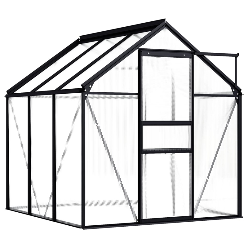 vidaXL Aluminum and Polycarbonate Large Greenhouse in Anthracite Transparent
