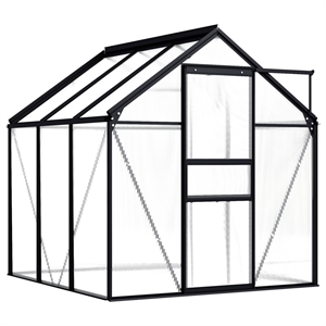 vidaXL Aluminum and Polycarbonate Large Greenhouse in Anthracite Transparent