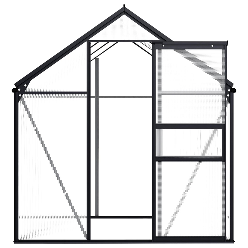vidaXL Aluminum and Polycarbonate Large Greenhouse in Anthracite Transparent