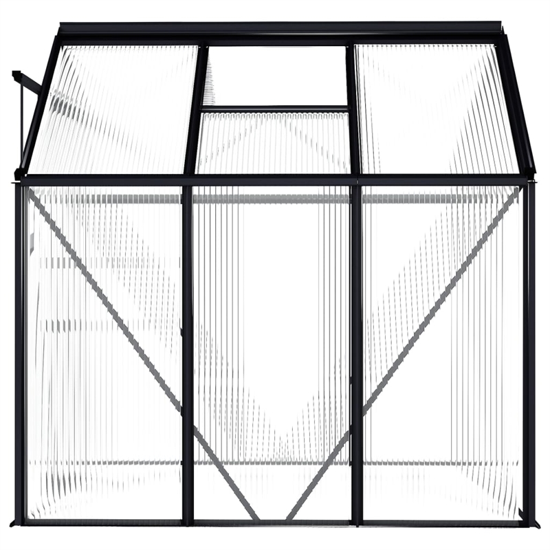vidaXL Aluminum and Polycarbonate Large Greenhouse in Anthracite Transparent