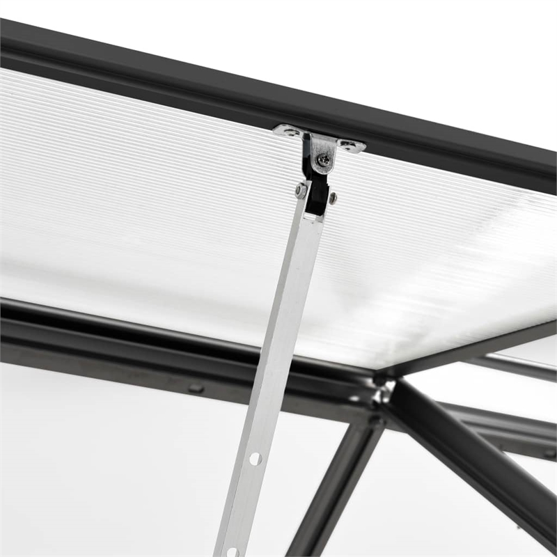 vidaXL Aluminum and Polycarbonate Large Greenhouse in Anthracite Transparent