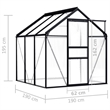 vidaXL Aluminum and Polycarbonate Large Greenhouse in Anthracite Transparent