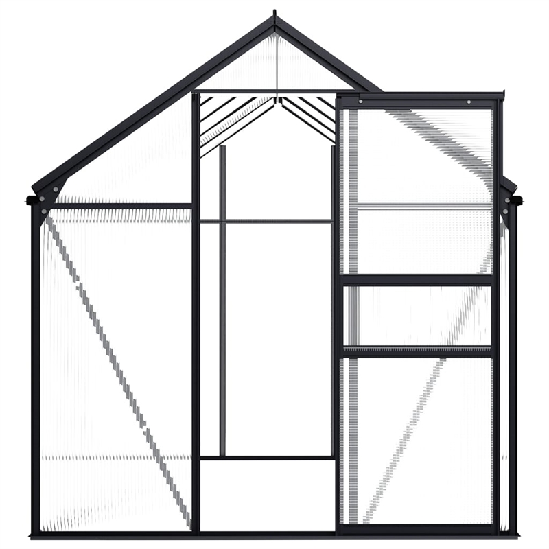 vidaXL Aluminum & Polycarbonate Greenhouse in Anthracite Transparent
