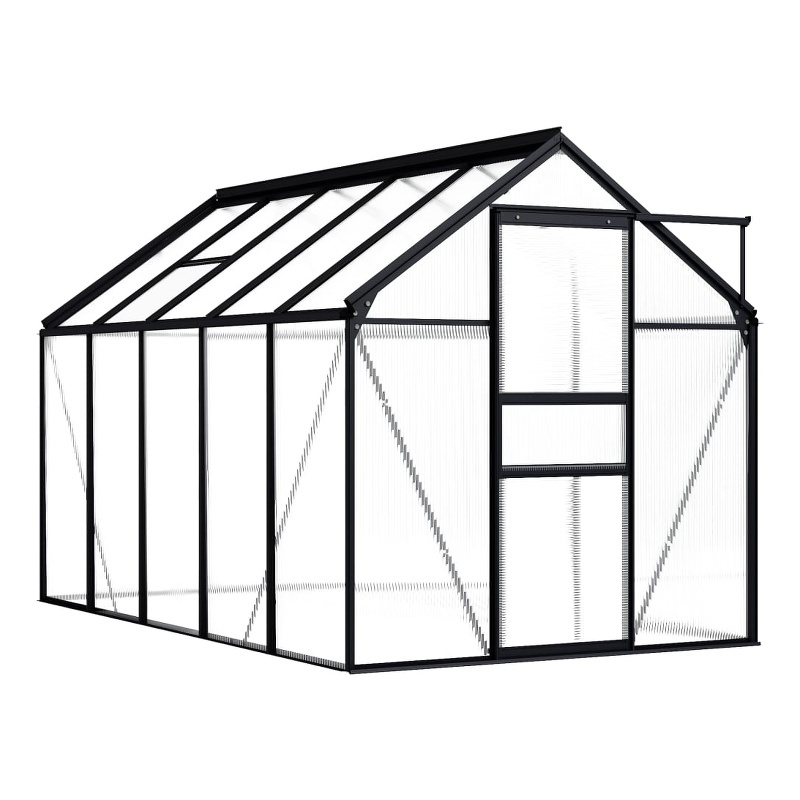 vidaXL Aluminum & Polycarbonate Greenhouse in Anthracite Transparent