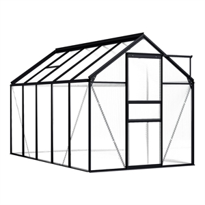 vidaXL Aluminum & Polycarbonate Greenhouse in Anthracite Transparent