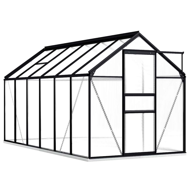 vidaXL Aluminum & Polycarbonate Large Greenhouse in Anthracite Transparent