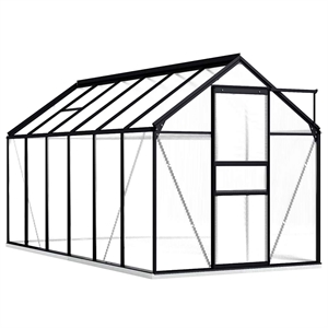 vidaXL Aluminum & Polycarbonate Large Greenhouse in Anthracite Transparent