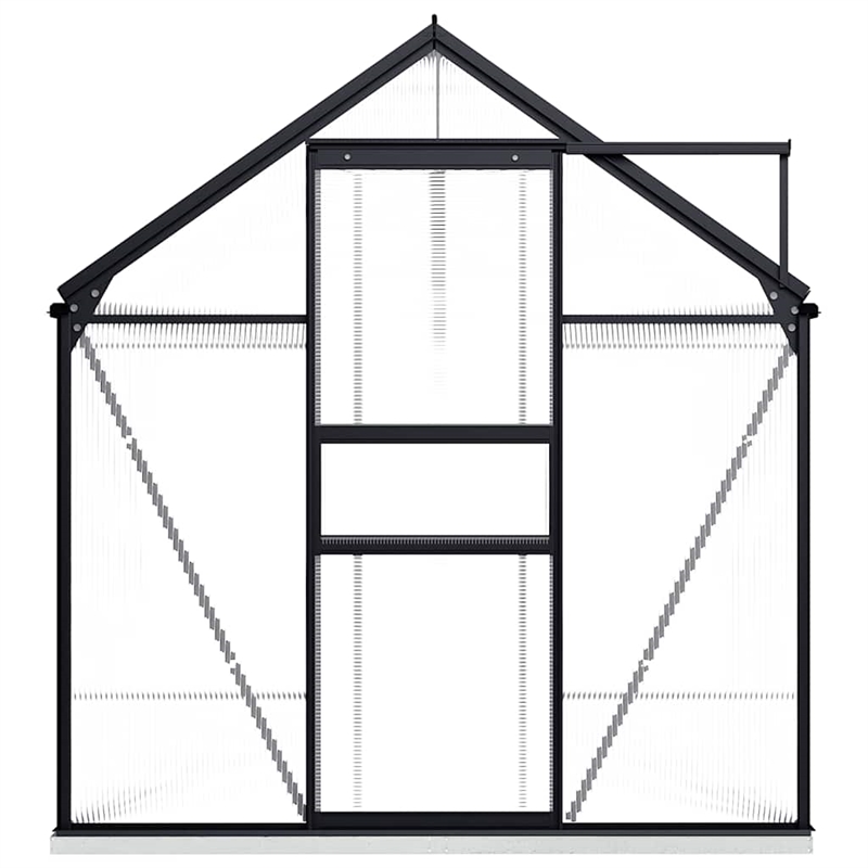 vidaXL Aluminum & Polycarbonate Large Greenhouse in Anthracite Transparent