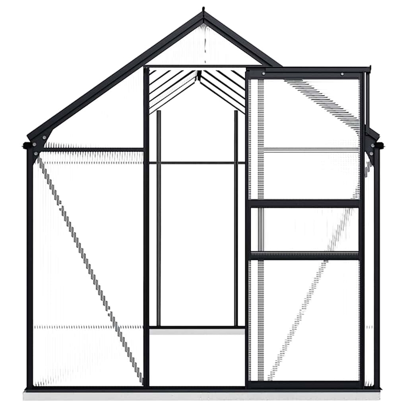 vidaXL Aluminum & Polycarbonate Large Greenhouse in Anthracite Transparent