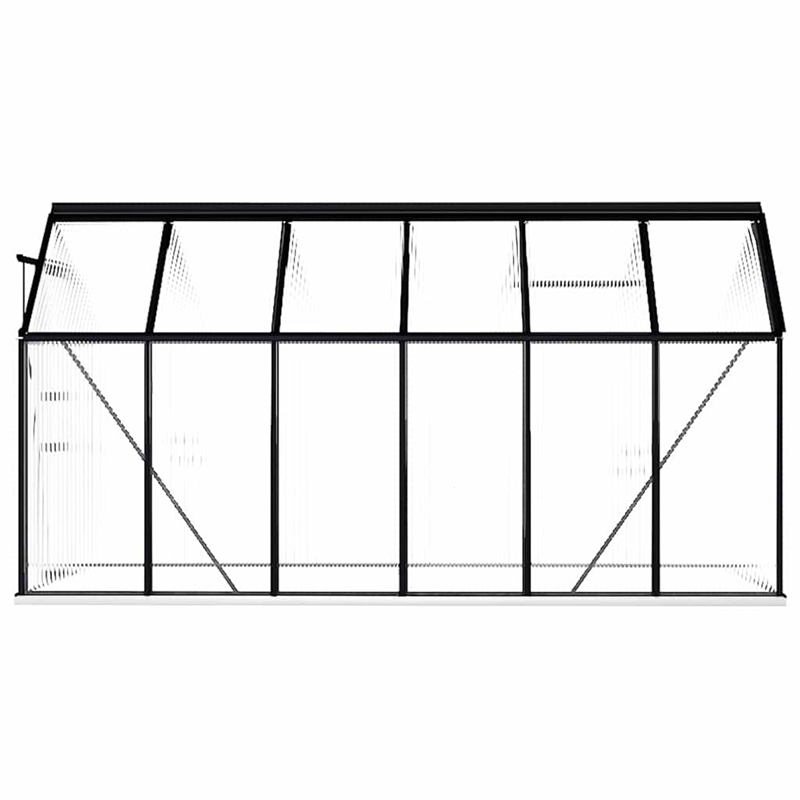 vidaXL Aluminum & Polycarbonate Large Greenhouse in Anthracite Transparent