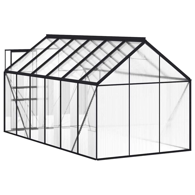 vidaXL Aluminum & Polycarbonate Large Greenhouse in Anthracite Transparent